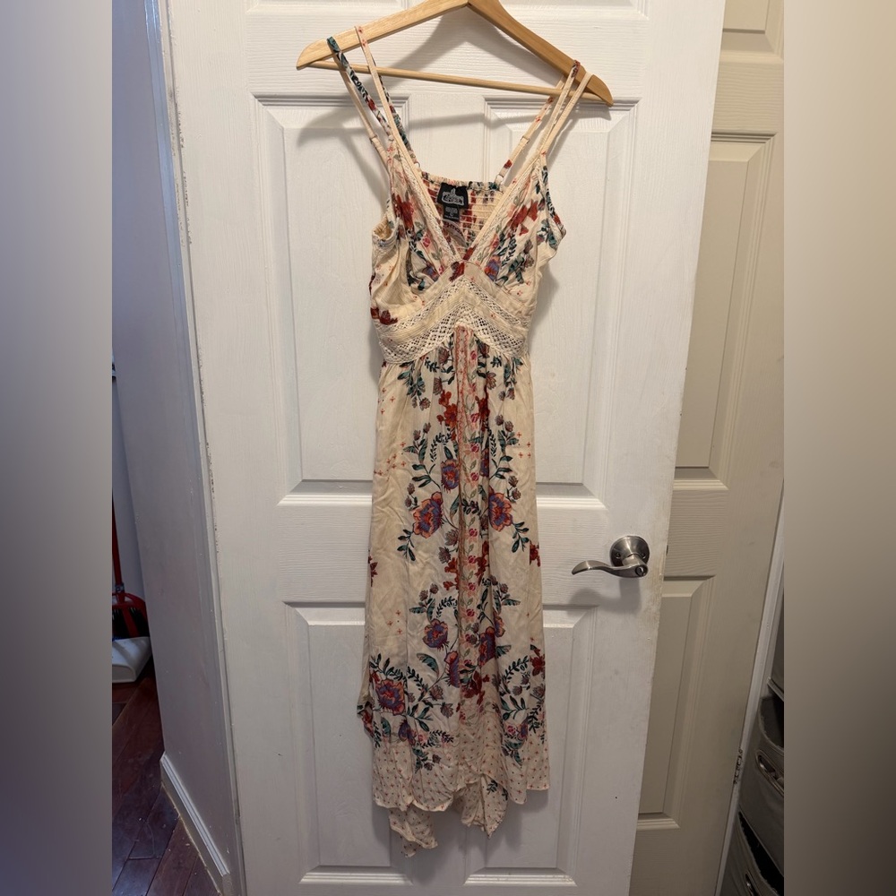 Angie Cream Floral Maxi Dress